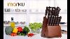 Fetervic Knife Block Set, 16 Pieces Kitchen Knife Set With Block, Stainless Stee